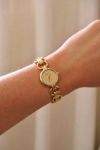 1990s Vintage Ladies 18k Gold Plated Raymond Weil Crystal Accent Dial Watch Working