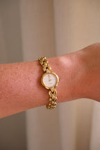 Vintage 90s Ladies Gold Seiko Exceline Watch with Diamond Accents Working