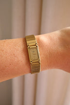 90s Vintage Ladies Ultra Thin Tank Lassale Seiko Gold Plated Watch Working in Box