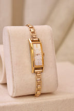 Vintage Fine Seiko Ladies Dress Watch 17 Jewels Diashock Hand Wound Gold Plated Rolled Gold Bracelet Rectangular 1950s 1960s Working