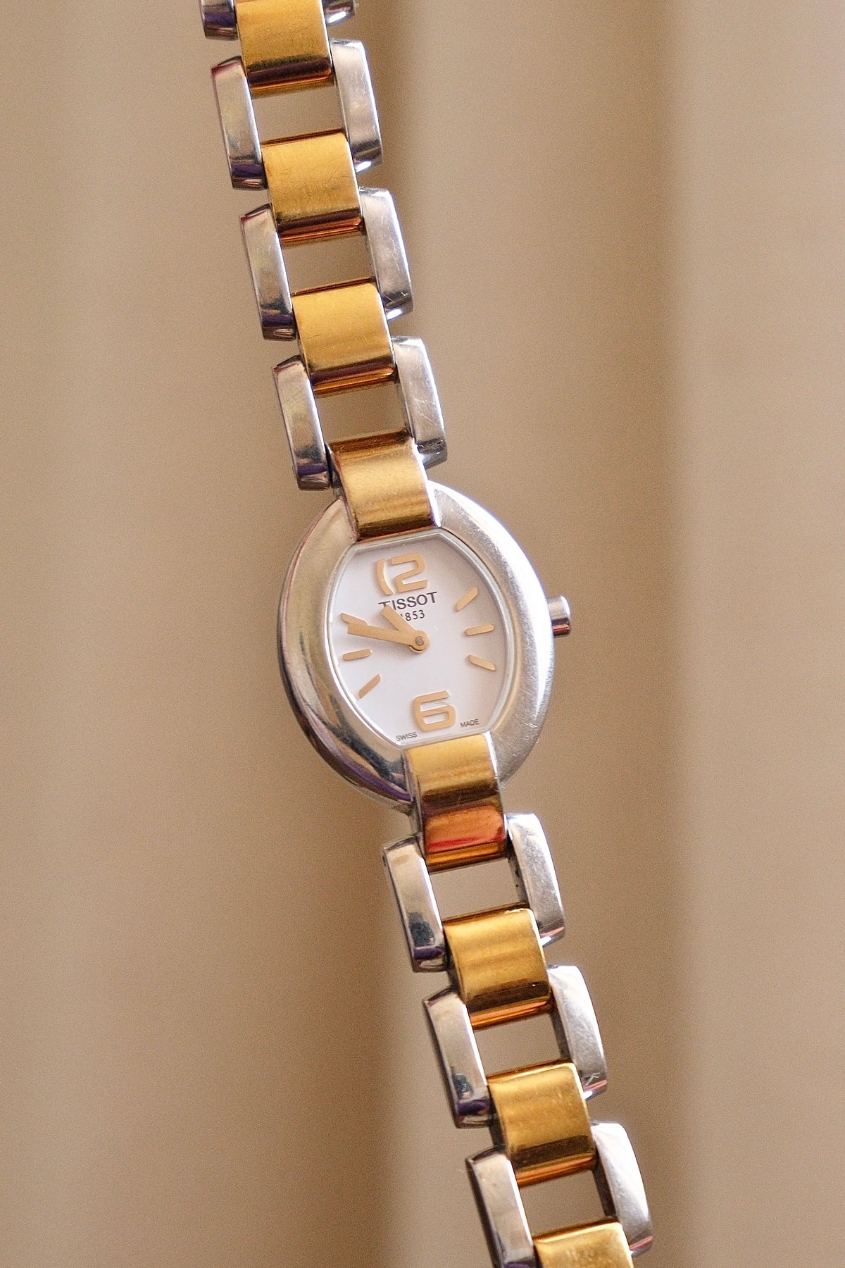 Vintage Tissot Ladies Two Tone Bracelet Watch – 1990s Swiss Made Dress Watch