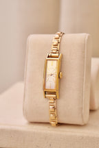 Vintage Fine Seiko Ladies Dress Watch 17 Jewels Diashock Hand Wound Gold Plated Rolled Gold Bracelet Rectangular 1950s 1960s Working