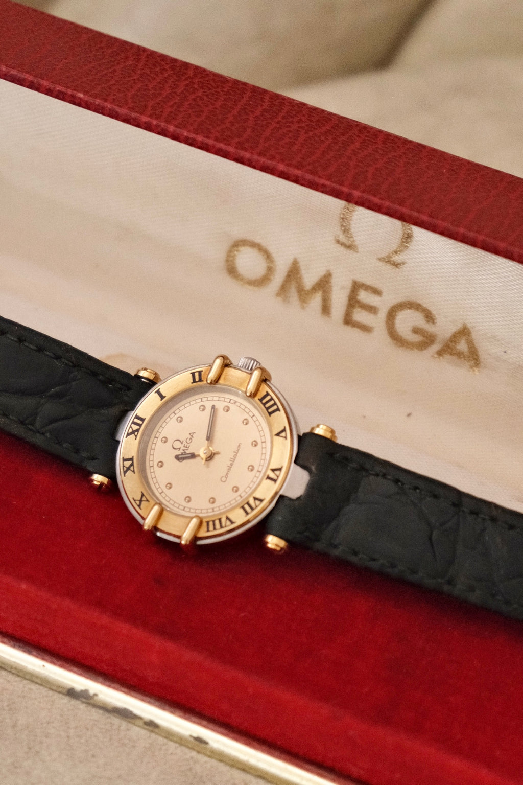 Vintage Omega Constellation Ladies Watch - Gold & Steel - Box Included