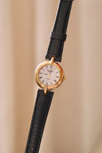 1990s Raymond Weil Geneve Petite Gold Plated Watch Roman Numerals Quartz Swiss Dress Watch Women