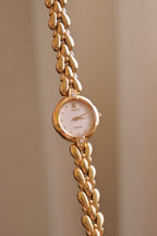 Vintage 90s Ladies Gold Seiko Exceline Watch with Diamond Accents Working