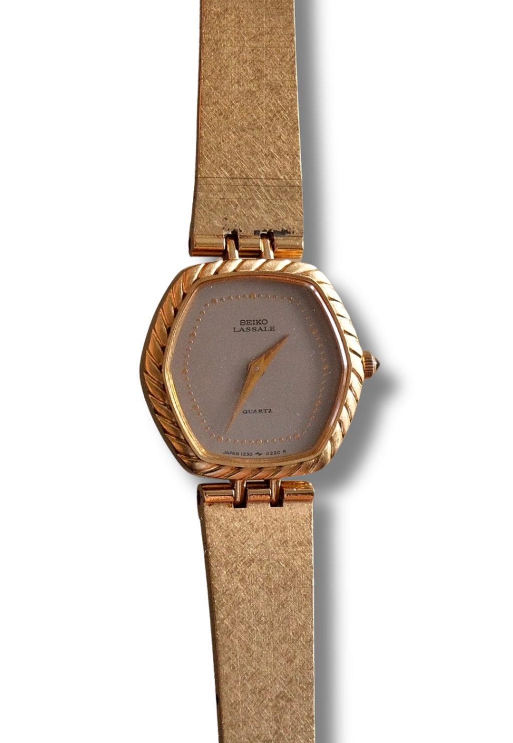 Rare Slim 90s Ladies Seiko Lassale Gold Watch and Cabochon Crown