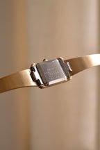 Rare 1980s Ladies Gold Plater Seiko Tank Watch with Roman Numeral Dial