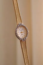 Rare Vintage 80s Marcel Drucker Oval Diamond Gold Cocktail Watch with Box & Papers