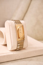 Rare Collectible Vintage 1990s Seiko Rivoli Quartz Watch Gold Asymmetrical Bracelet