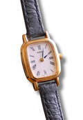 Vintage Ladies Gold Tank Seiko Watch with Leather Strap in Box
