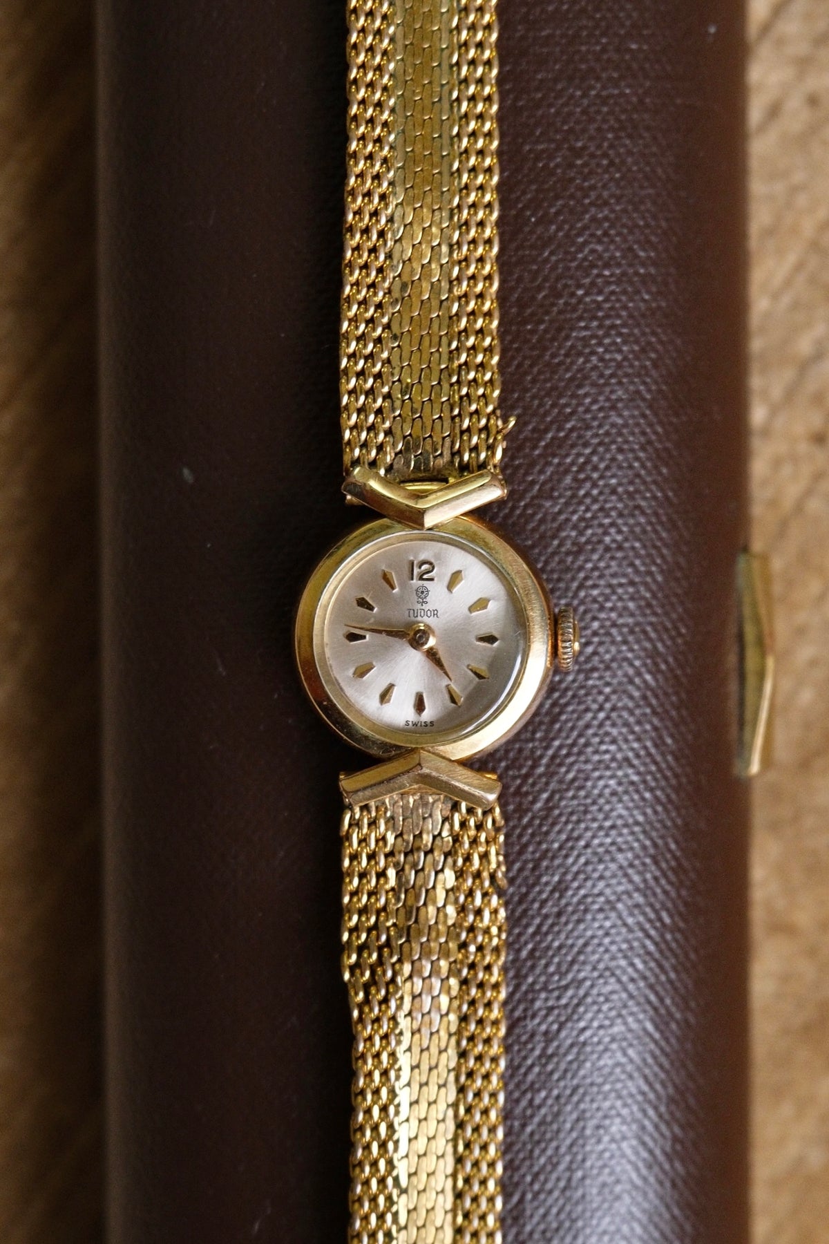 Vintage 1960s Dainty Tudor by Rolex Ladies Watch Gold Plated Swiss Mechanical Mesh Bracelet