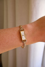 Vintage Fine Seiko Ladies Dress Watch 17 Jewels Diashock Hand Wound Gold Plated Rolled Gold Bracelet Rectangular 1950s 1960s Working