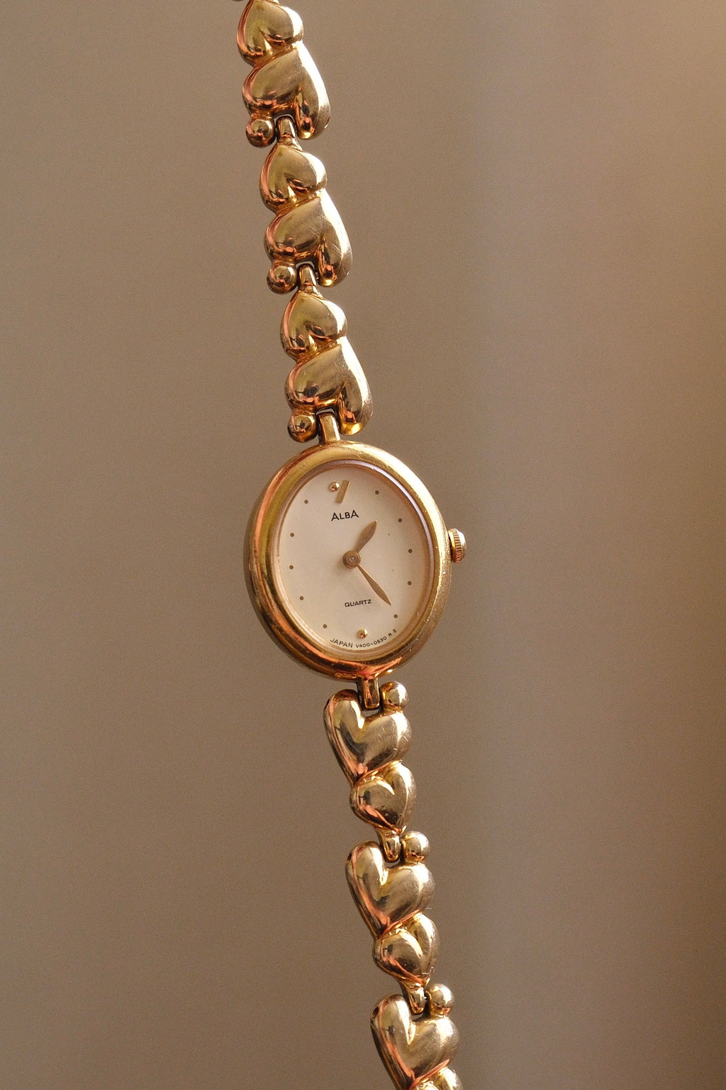 Rare 90s Ladies Seiko Alba Sweet Heart Gold Watch Working