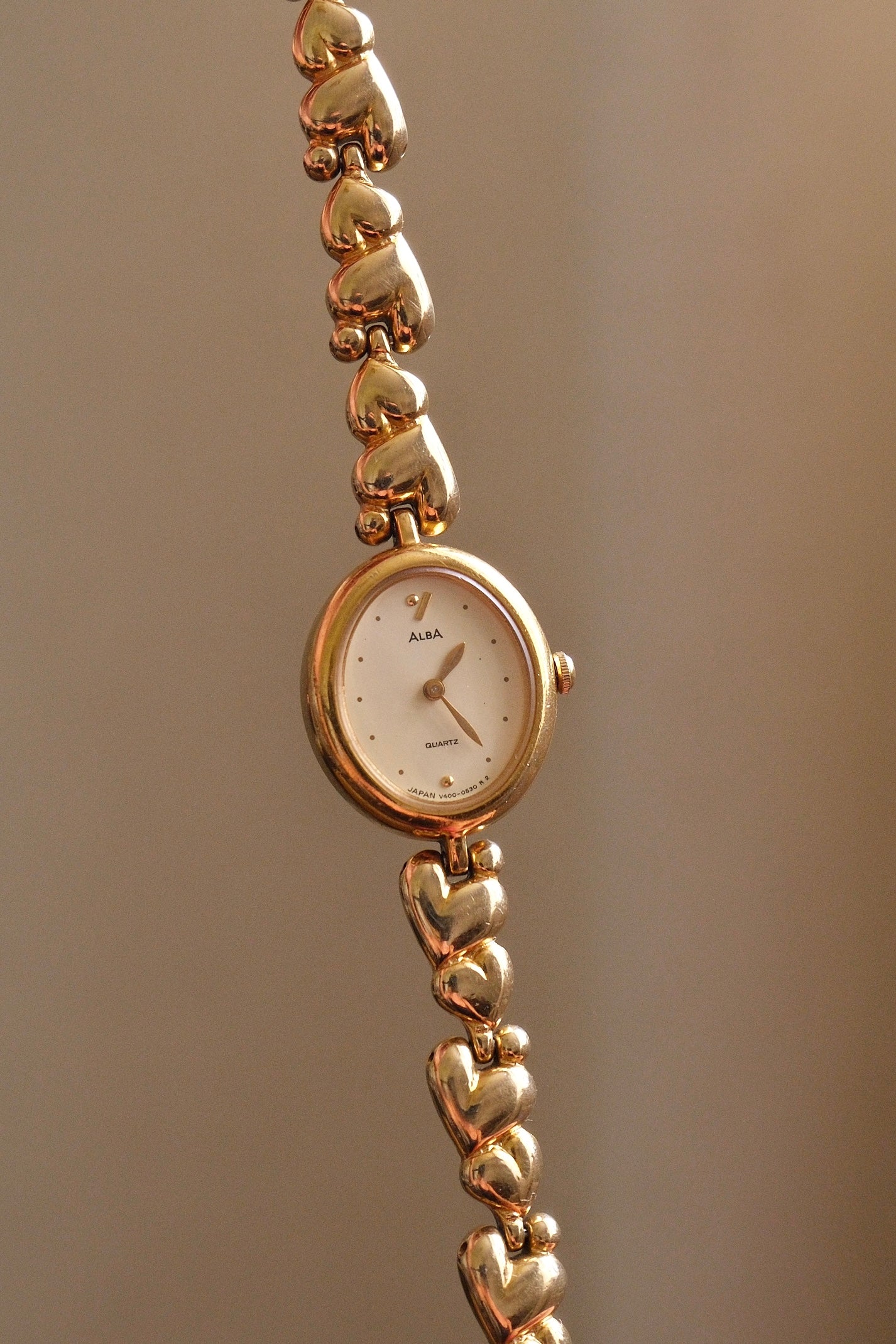Rare 90s Ladies Seiko Alba Sweet Heart Gold Watch Working