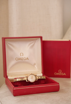 Vintage 9ct Gold Omega Ladies Watch, Mechanical Movement, Original Box