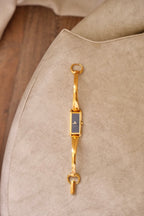 NEAR MINT 1990s Vintage Gold 1900L Gucci Black Dail Wrist Watch Ladies