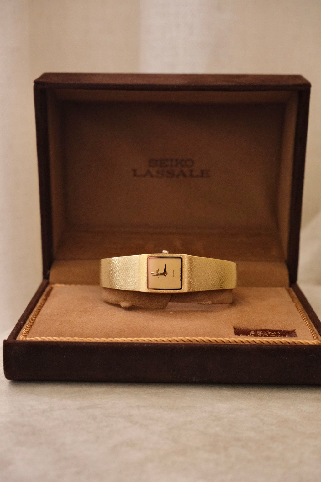 Near Mint 1983 Gold Seiko Lassale Watch with Box & Papers