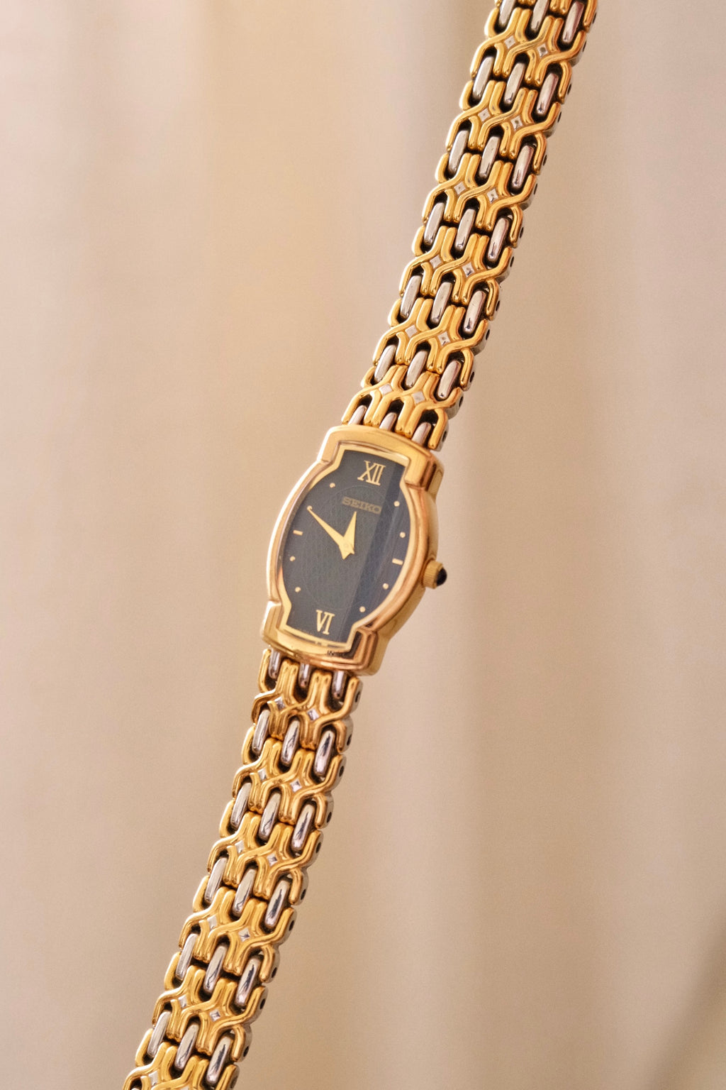 Rare Vintage 90s Seiko Two Tone Bracelet Strap Watch Working