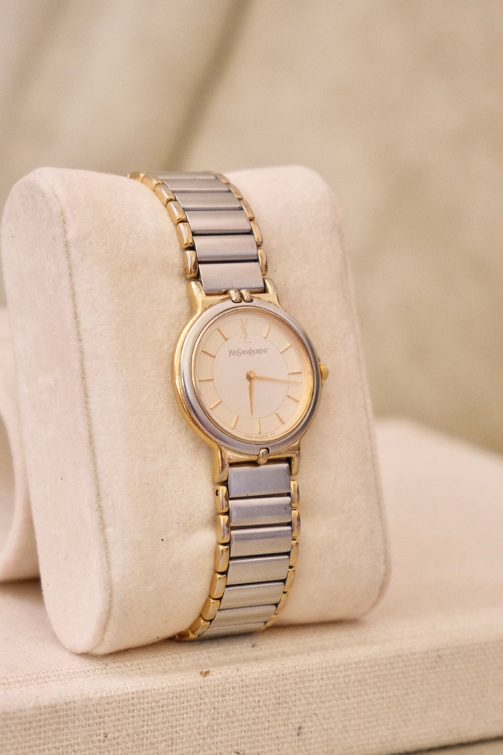 Vintage 90s Yves Saint Laurent Ladies' Quartz Watch - Silver-Tone Bracelet