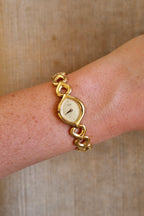 Rare Vintage Seiko Gold Heart Link Ladies Watch with a Teardrop Case Champagne Dial