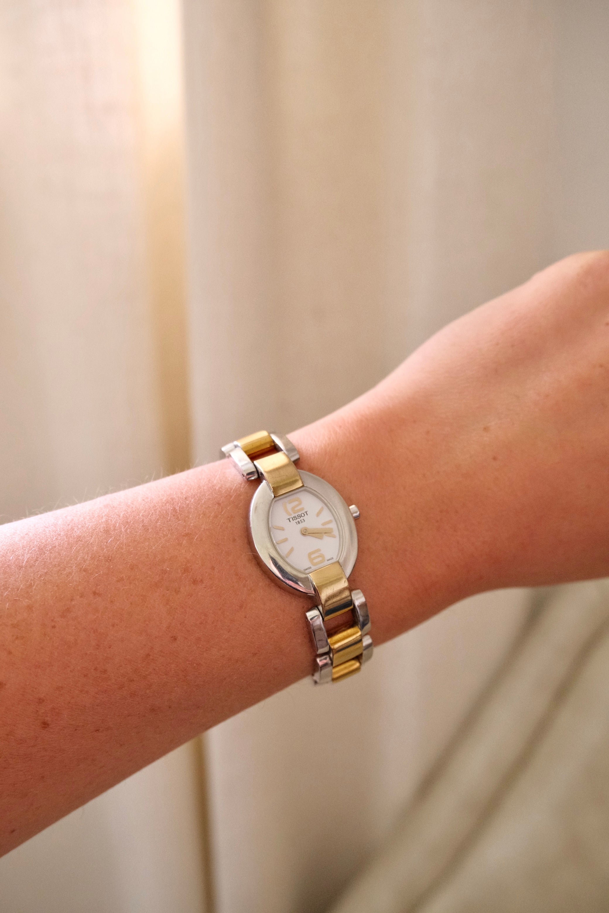 Vintage Tissot Ladies Two Tone Bracelet Watch – 1990s Swiss Made Dress Watch