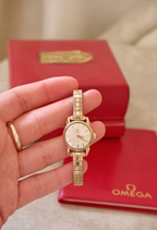 Vintage 9ct Gold Omega Ladies Watch, Mechanical Movement, Original Box