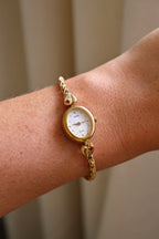 Vintage 1999 Seiko Alba V810 5020 Ladies Gold Tone Quartz Watch Ruby Red Stones Heart Bracelet Japan