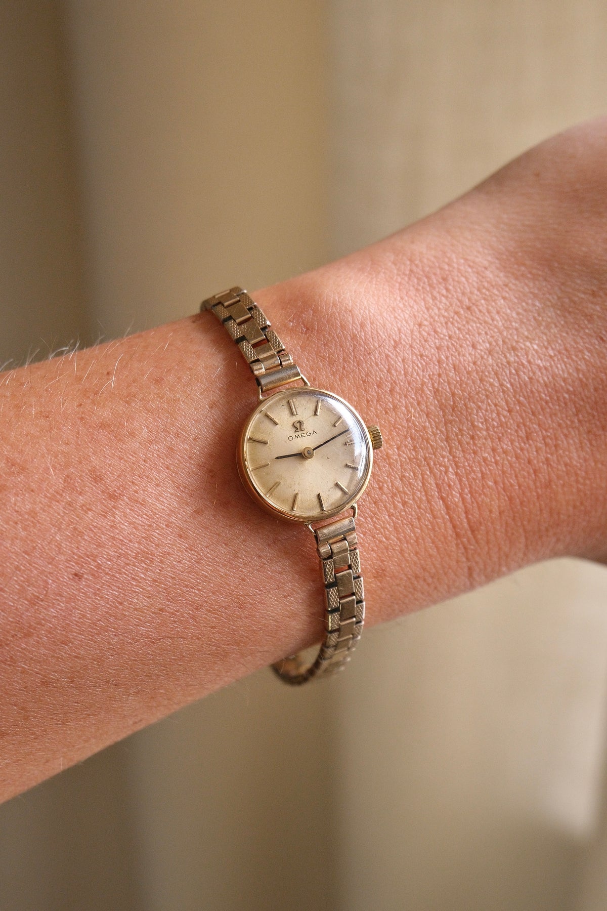 1960s Vintage 9ct Gold Omega Cocktail Watch Gold Plated Bracelet in Orginal Shell Omega Box Manual Wind