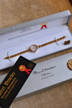 Rare Vintage 80s Marcel Drucker Oval Diamond Gold Cocktail Watch with Box & Papers