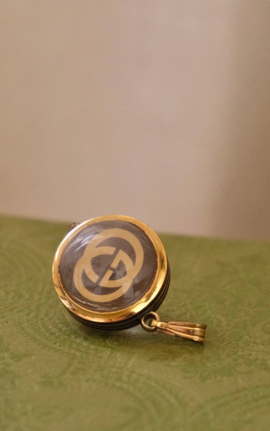 Early 80s Gucci Gold Plated Sphere Pendant Watch Manual Wind, Working