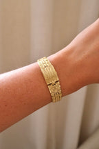 Vintage H. Samuel Hidden Watch Bracelet | Ladies Secret Watch | Gold Tone Jewelry Watch | Original Box | 1970s Working