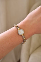 Sweet Vintage Ladies Accurist Two Tone Heart Watch Working