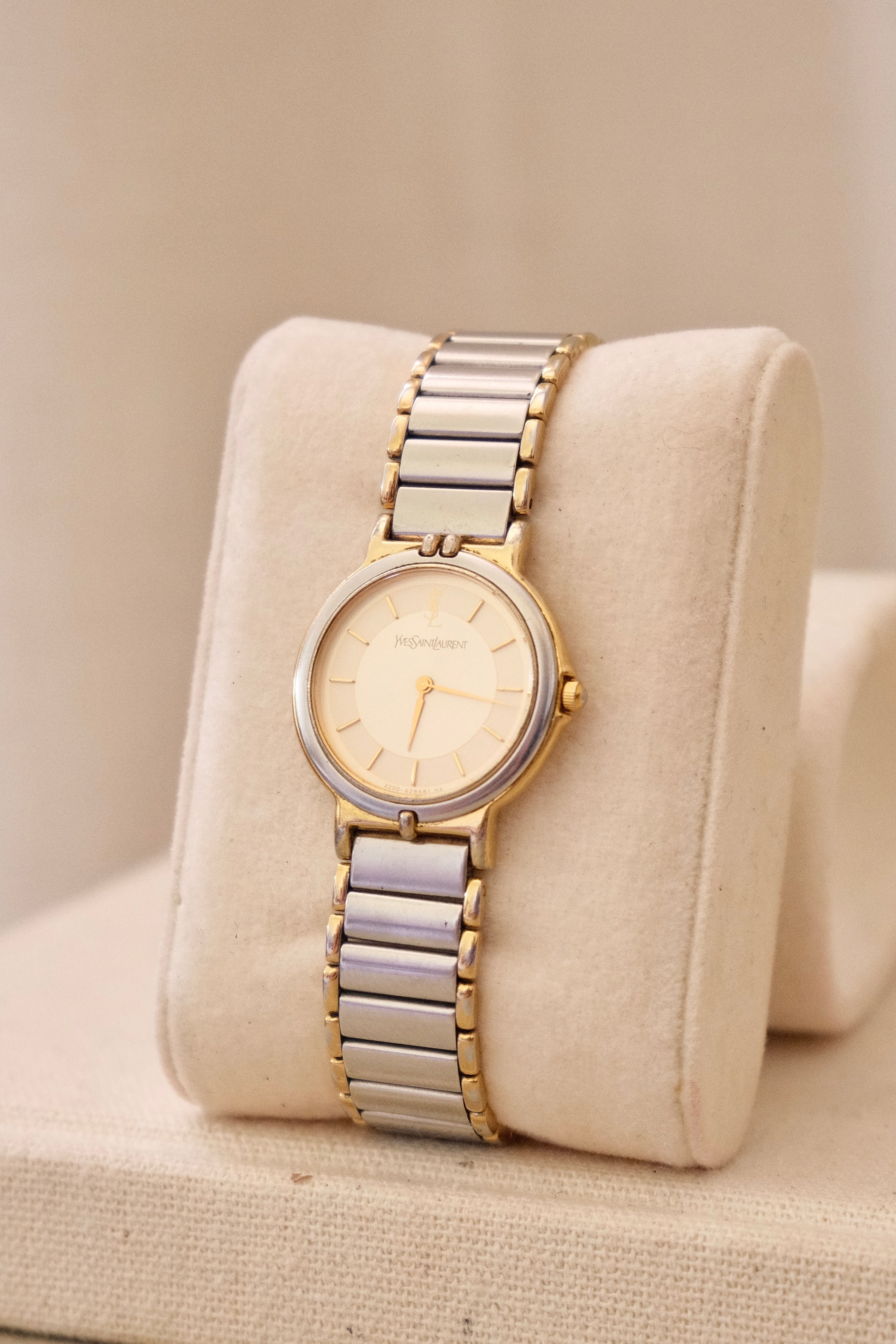 Vintage 90s Yves Saint Laurent Ladies' Quartz Watch - Silver-Tone Bracelet