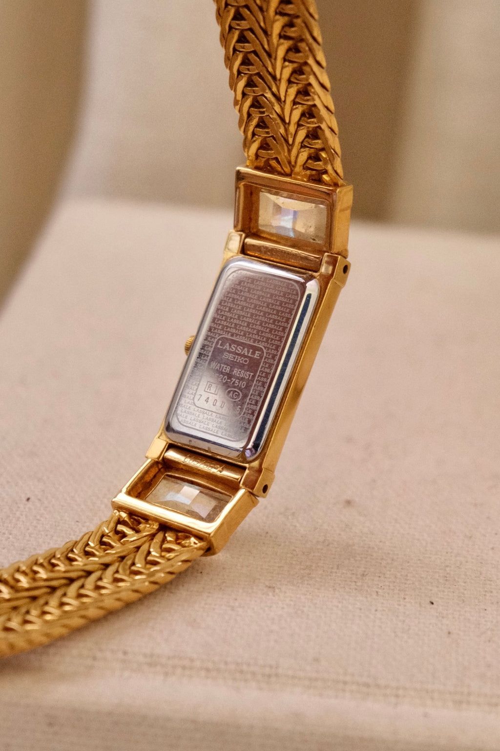 Vintage 1980s Rare Lassale Seiko Womens Gold Watch Working