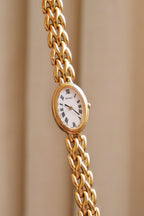 90s Vintage Ladies Oval Gold Seiko Watch White Dial Roman Numerals