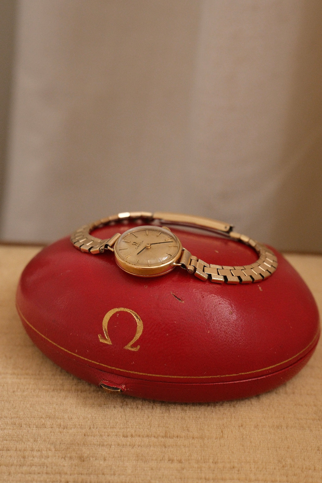 1960s Vintage 9ct Gold Omega Cocktail Watch Gold Plated Bracelet in Orginal Shell Omega Box Manual Wind