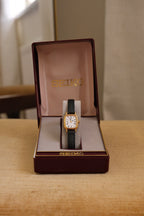 Vintage Ladies Gold Tank Seiko Watch with Leather Strap in Box