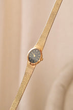 Vintage ladies black dial Accurist gold watch working