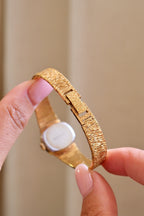 1970s Vintage Ladies Longines Gold Cocktail Watch, Textured Bark Bracelet Swiss Mechanical