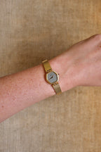 Rare Slim 90s Ladies Seiko Lassale Gold Watch and Cabochon Crown