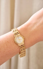 Vintage Ladies Accurist Gold Bow Style Watch Working