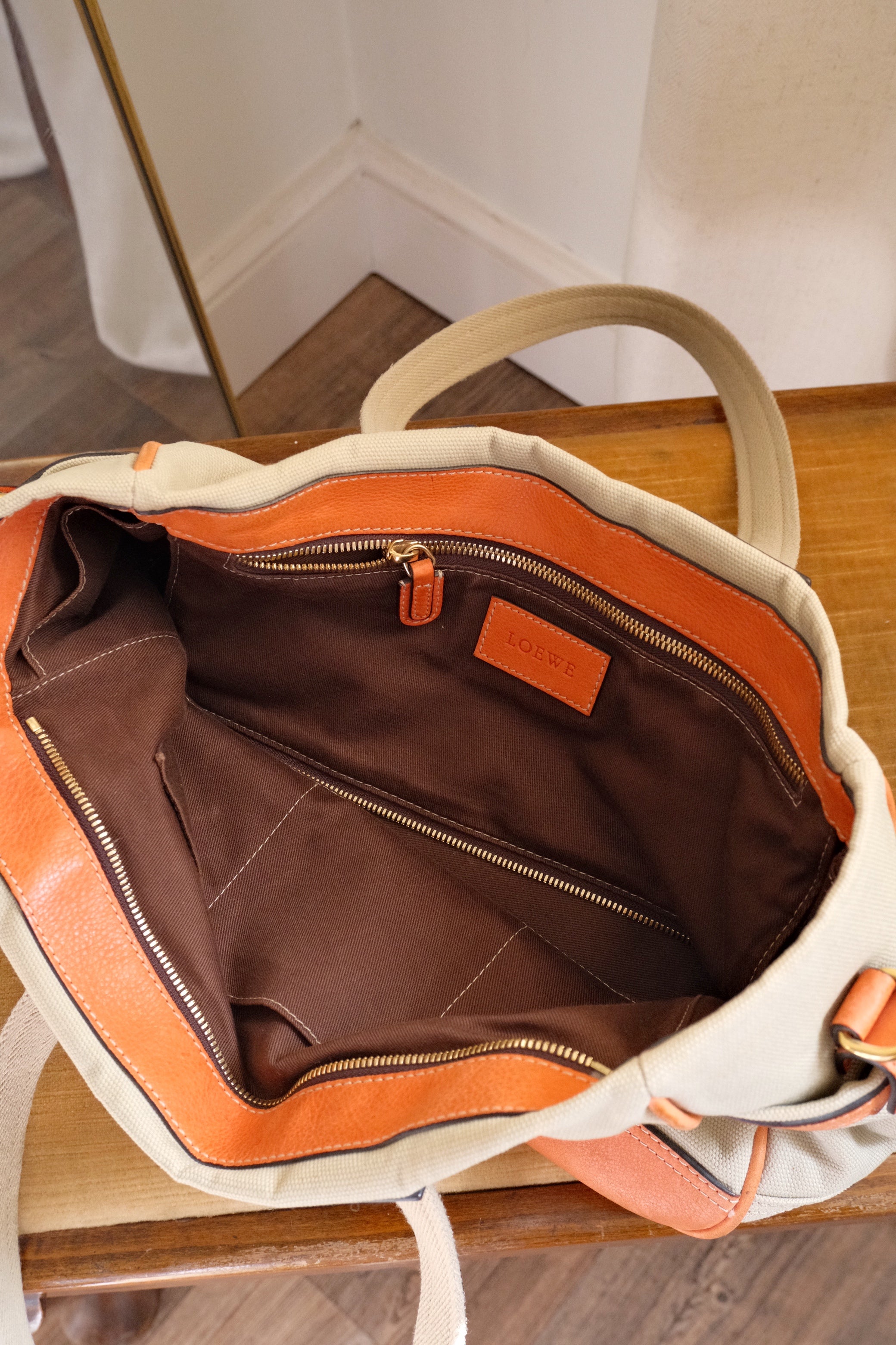 Rare 2007 Loewe Canvas Shoulder Bag