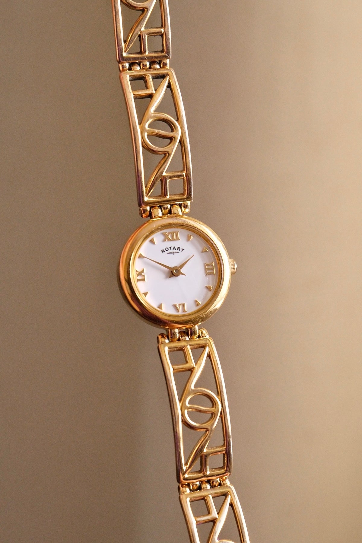 90s Rotary Vintage Ladies Gold Watch Fancy Links Working