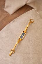 NEAR MINT 1990s Vintage Gold 1900L Gucci Black Dail Wrist Watch Ladies
