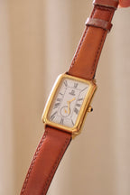 Vintage 90s Unisex Gold-Plated Fendi 500 Quartz Watch with Rectangular Tank-Style Dial