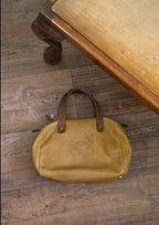 Vintage Loewe Brown Leather Boston Bag Spanish Luxury Top Handle Handbag
