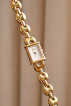 Vintage Gucci 1800L Watch Gold Plated Marina Link Bracelet Working