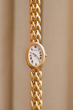 90s Vintage Ladies Oval Gold Seiko Watch White Dial Roman Numerals