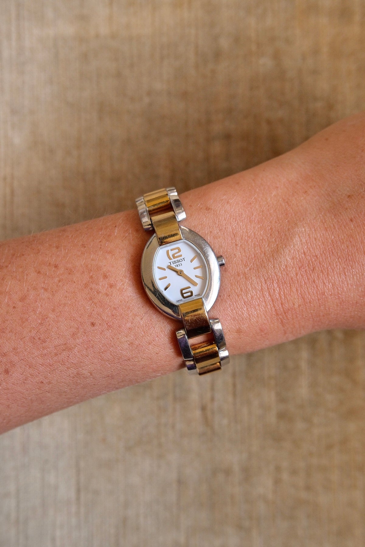 Vintage Tissot Ladies Two Tone Bracelet Watch – 1990s Swiss Made Dress Watch