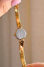 Rare 90s Petite Seiko Tisse Gold Ladies Bangle Watch